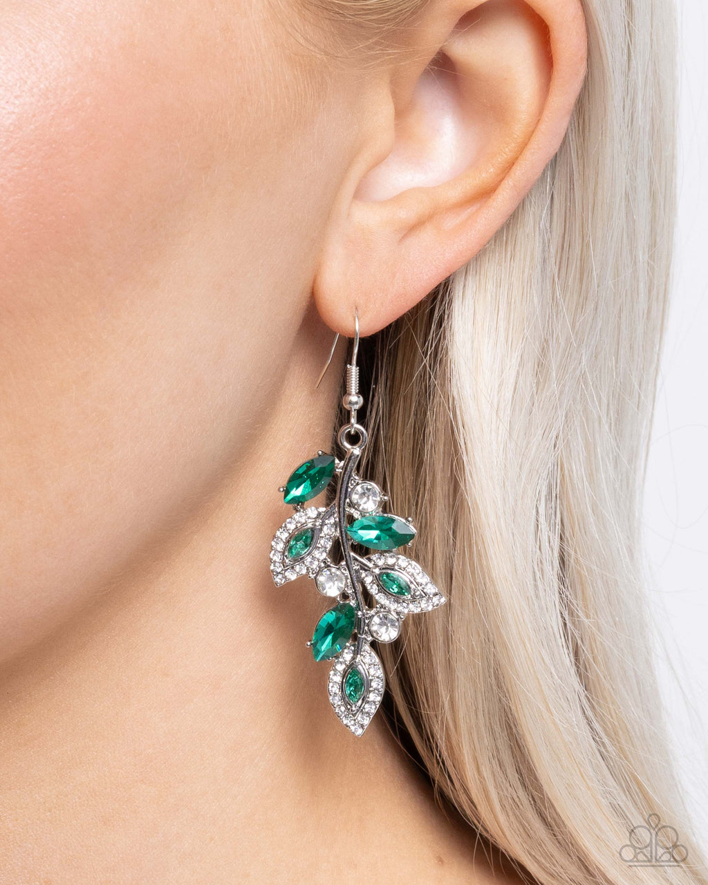 Flourishing Feature - Green Earrings - Paparazzi Accessories