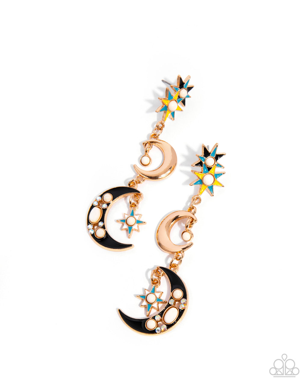 five-dollar-jewelry-stellar-serendipity-gold-post earrings-paparazzi-accessories