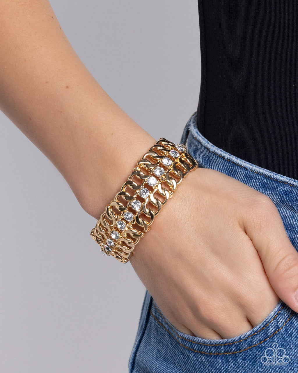 Secure Shimmer - Gold Bracelet - Paparazzi Accessories