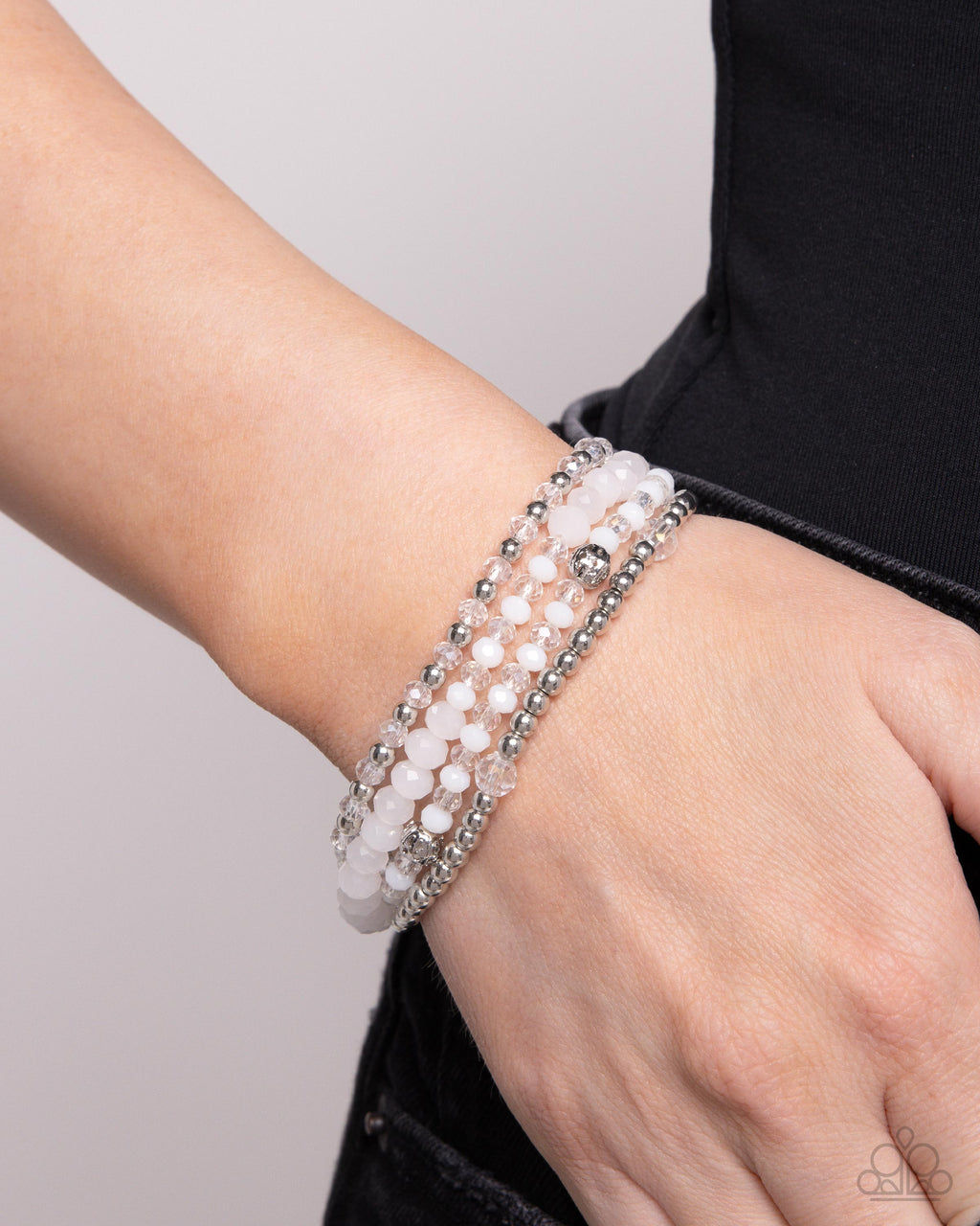 Ringing Endorsement - White Bracelet - Paparazzi Accessories