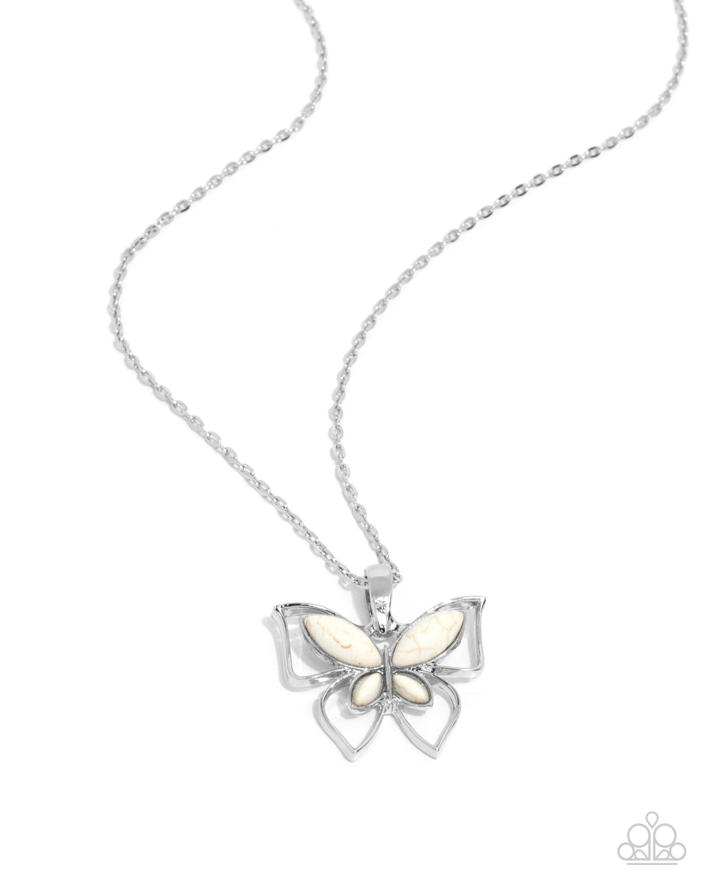 five-dollar-jewelry-papillon-persuasion-white-necklace-paparazzi-accessories