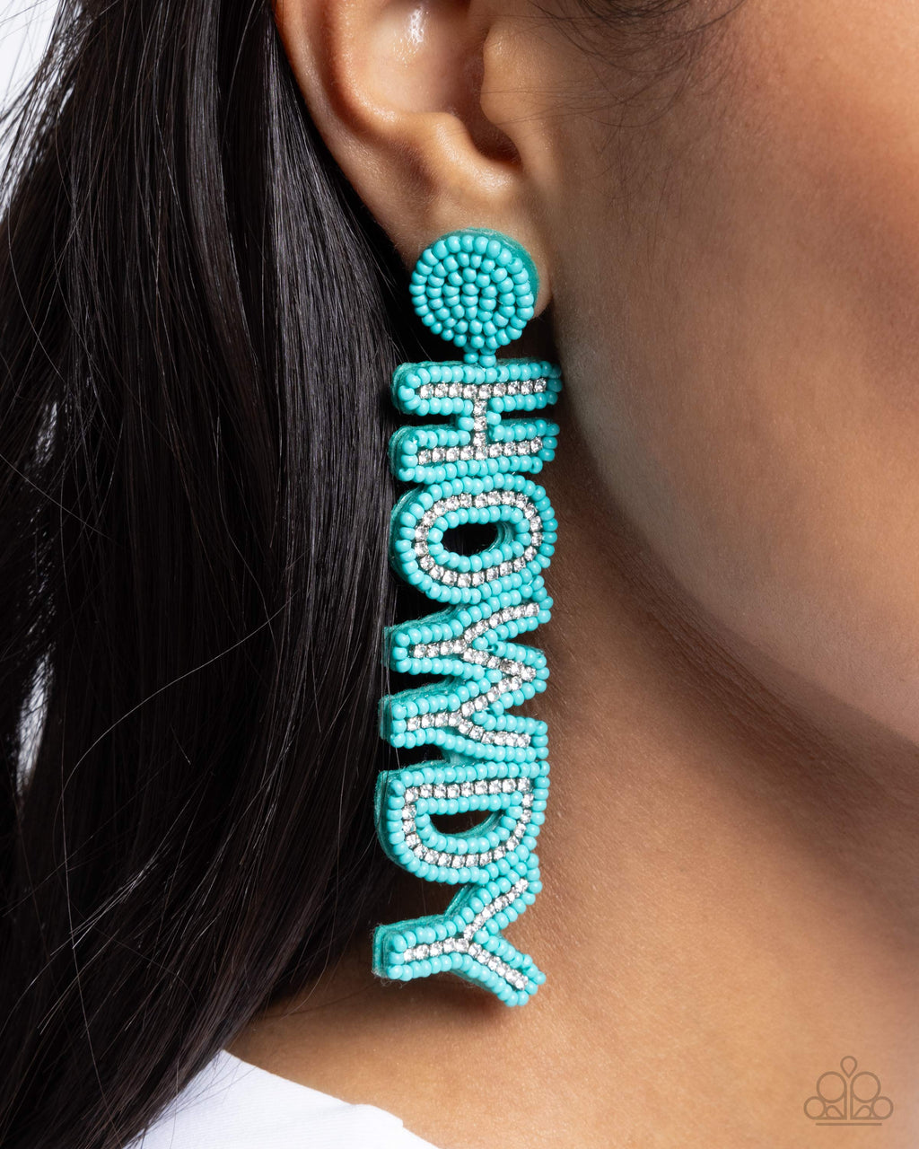 Howdy Headline - Blue Post Earrings - Paparazzi Accessories