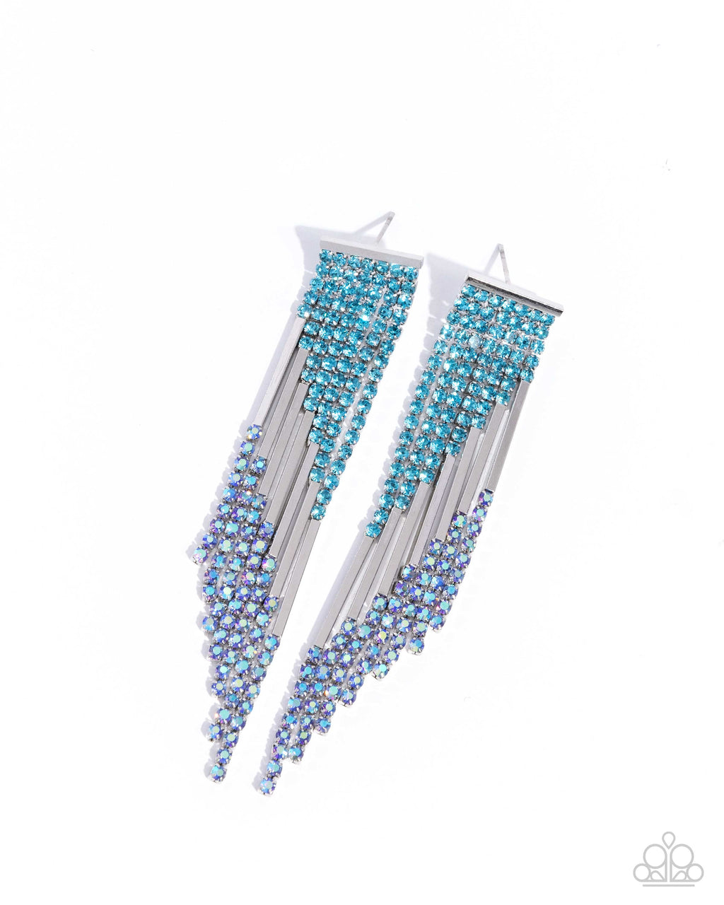 five-dollar-jewelry-careless-cascade-blue-post earrings-paparazzi-accessories