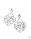 five-dollar-jewelry-glittery-gait-white-post earrings-paparazzi-accessories