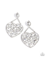 five-dollar-jewelry-glittery-gait-white-post earrings-paparazzi-accessories