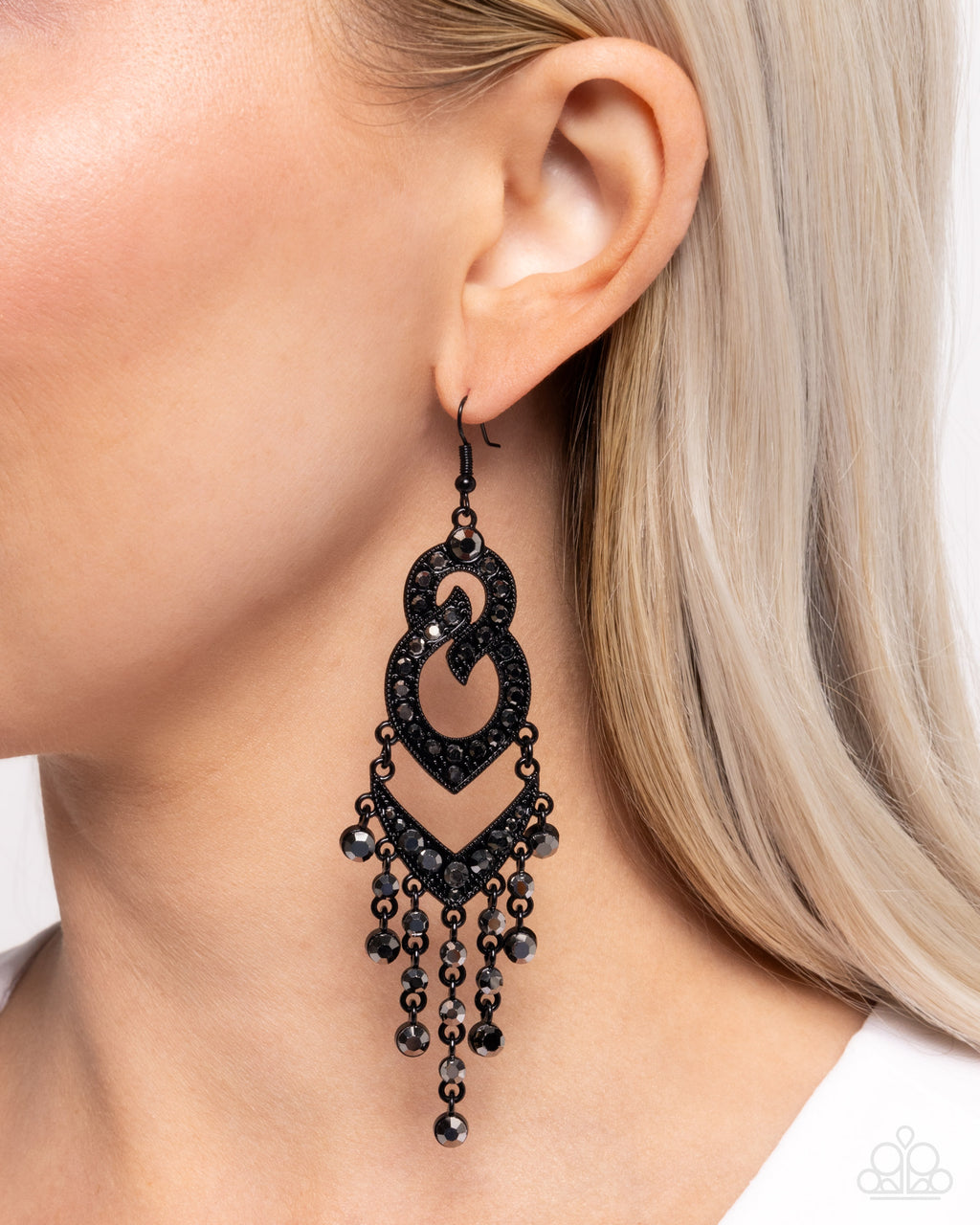 Pristine Precipitation - Black Earrings - Paparazzi Accessories