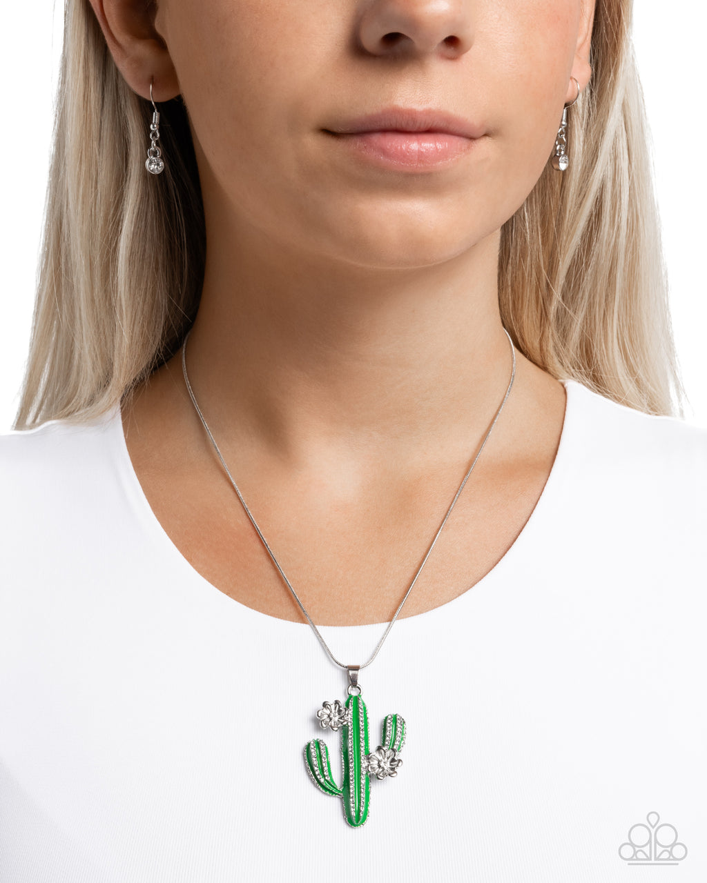 Carefree Cactus - Green Necklace - Paparazzi Accessories