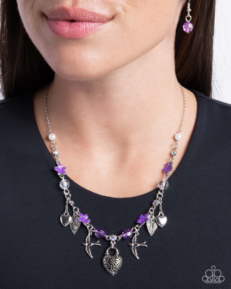 Flight of the Sparrow - Purple Necklace - Paparazzi Accessories