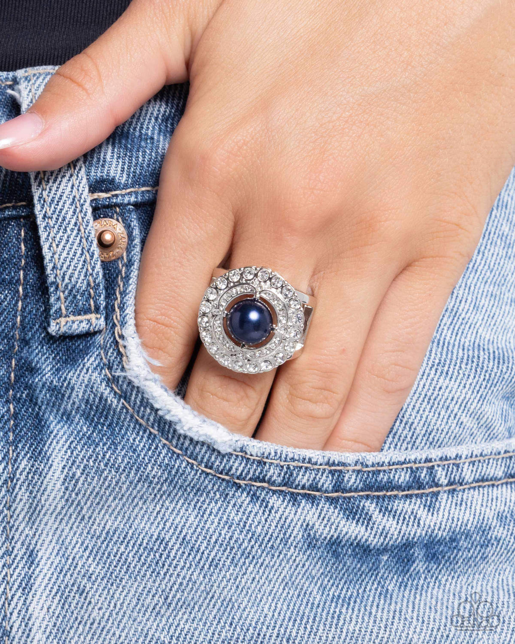 Sneaky Shimmer - Blue Ring - Paparazzi Accessories