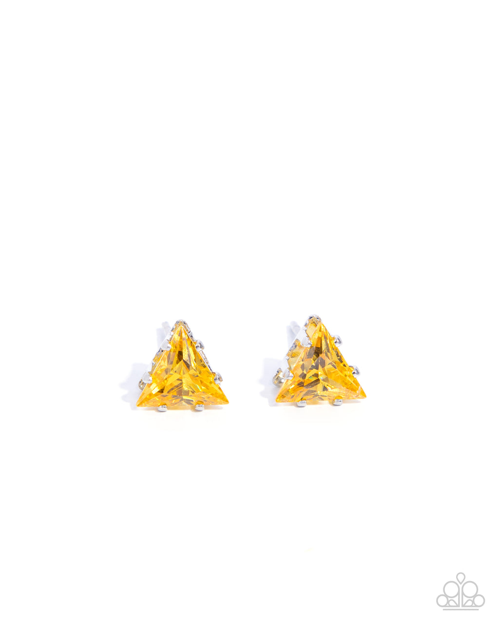 five-dollar-jewelry-triangular-twinkle-yellow-post earrings-paparazzi-accessories