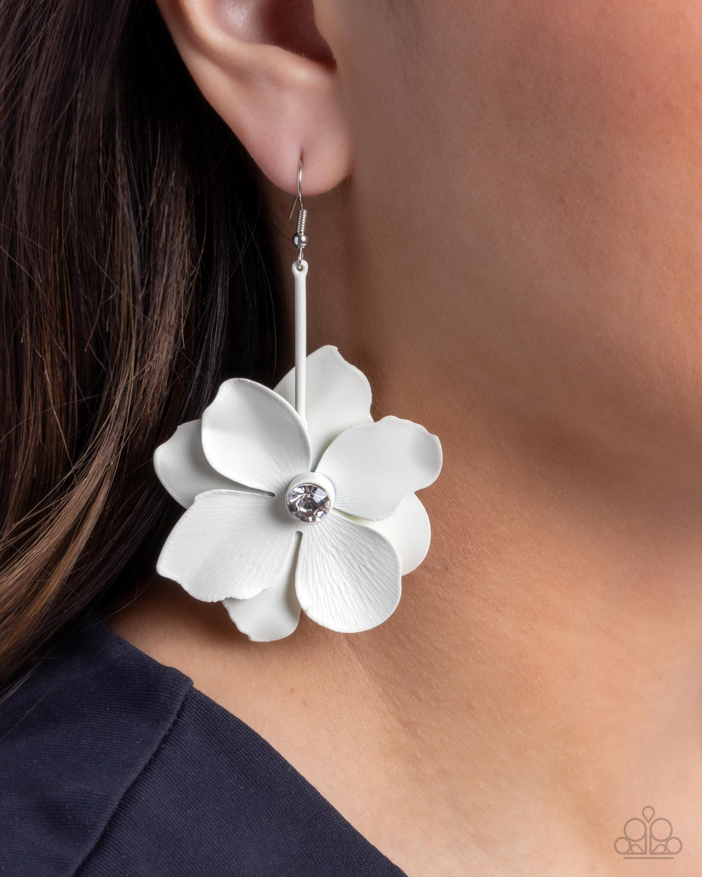 Generous Glisten - White Earrings - Paparazzi Accessories