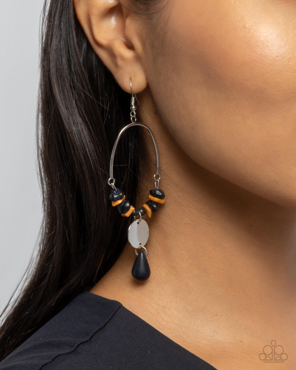 Suspended Santa Fe - Black Earrings - Paparazzi Accessories