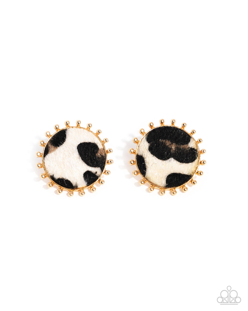 five-dollar-jewelry-cowhide-couture-brown-post earrings-paparazzi-accessories