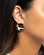 Cowhide Couture - Brown Post Earrings - Paparazzi Accessories