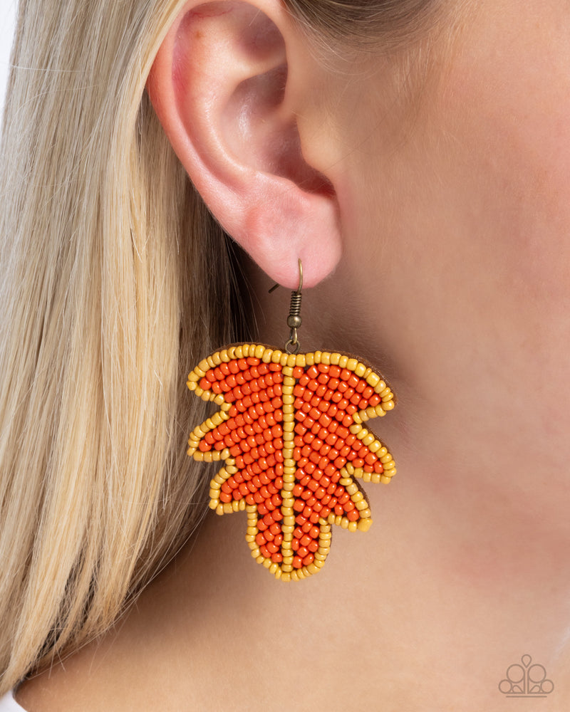 The FROND Page - Orange Earrings - Paparazzi Accessories