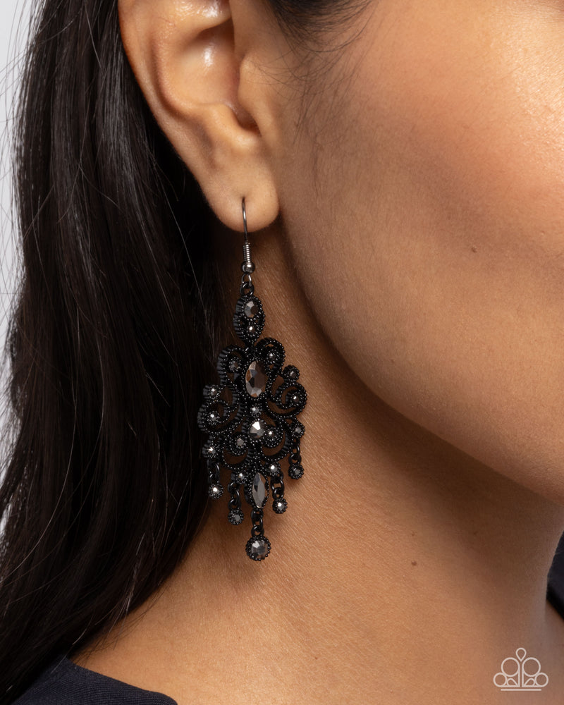 Chandelier Celebration - Black Earrings - Paparazzi Accessories