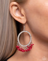 Wreathed Wisteria - Red Earrings - Paparazzi Accessories