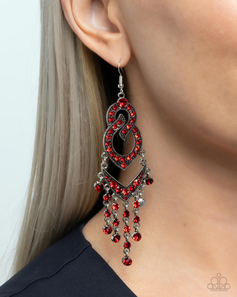 Pristine Precipitation - Red Earrings - Paparazzi Accessories