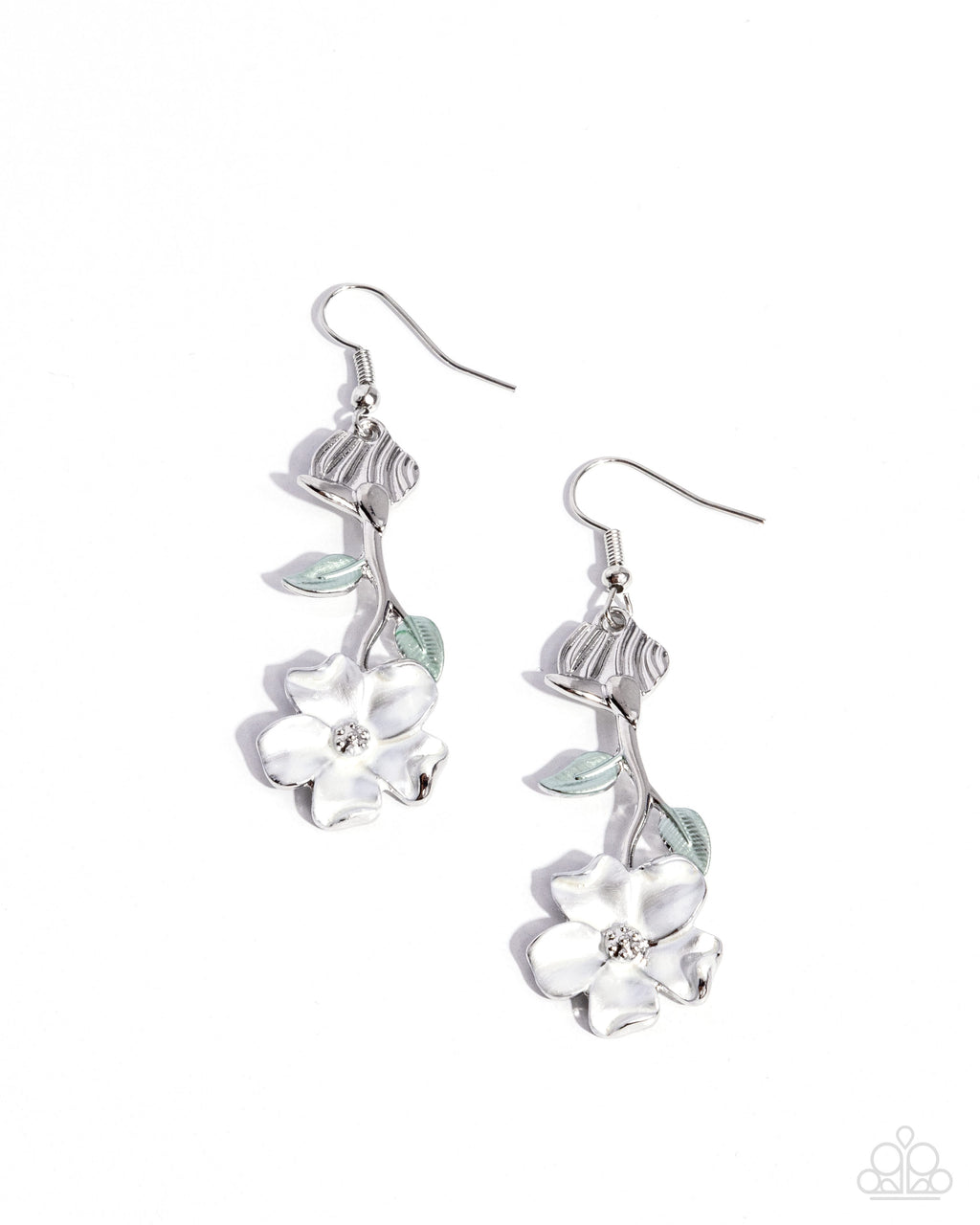 five-dollar-jewelry-flourishing-activity-white-earrings-paparazzi-accessories