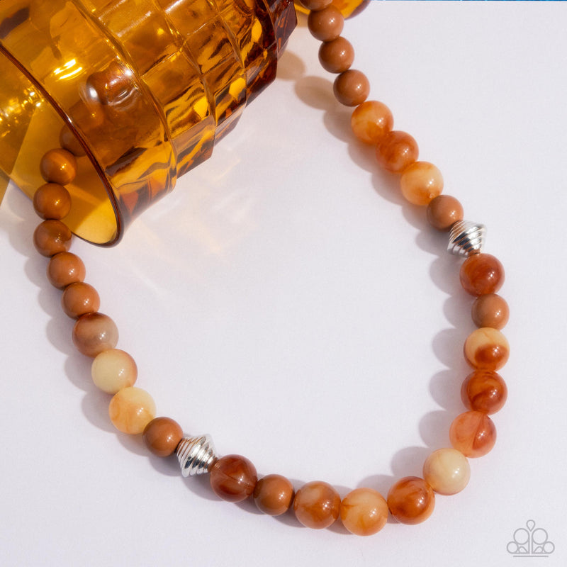 Showroom Swirl - Orange Necklace - Paparazzi Accessories