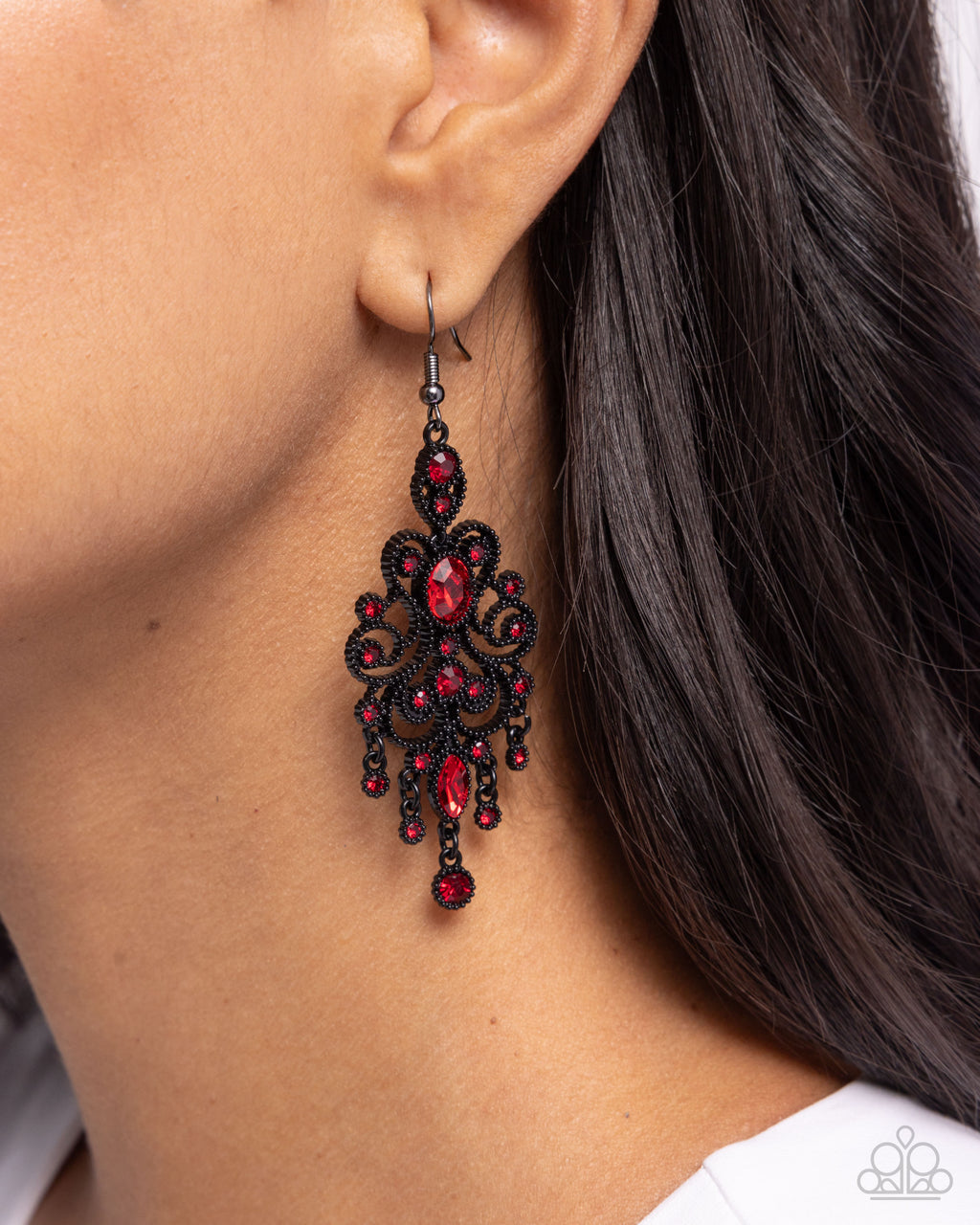 Chandelier Celebration - Red Earrings - Paparazzi Accessories