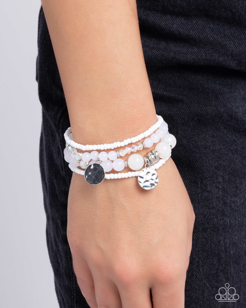 Superior Stack - White Bracelet - Paparazzi Accessories