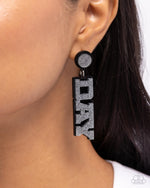 Home Game - Black Post Earrings - Paparazzi Accessories