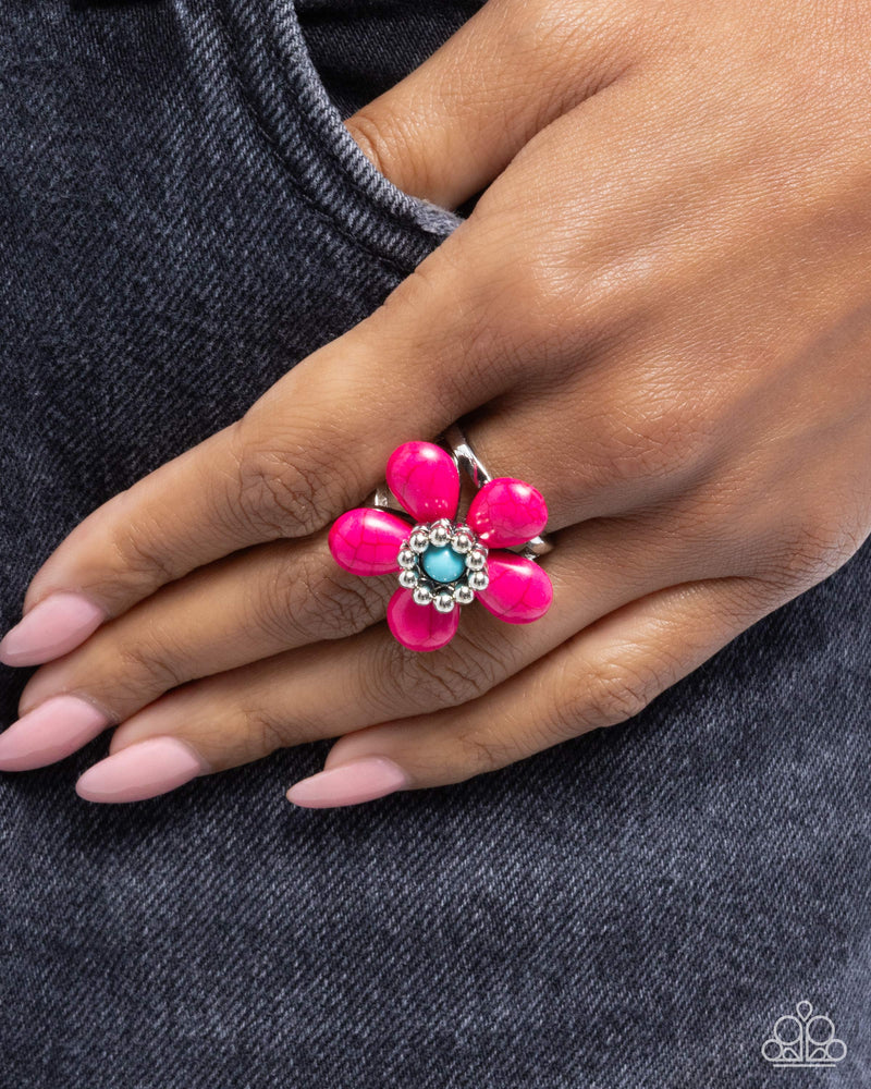 Stony Solidarity - Pink Ring - Paparazzi Accessories