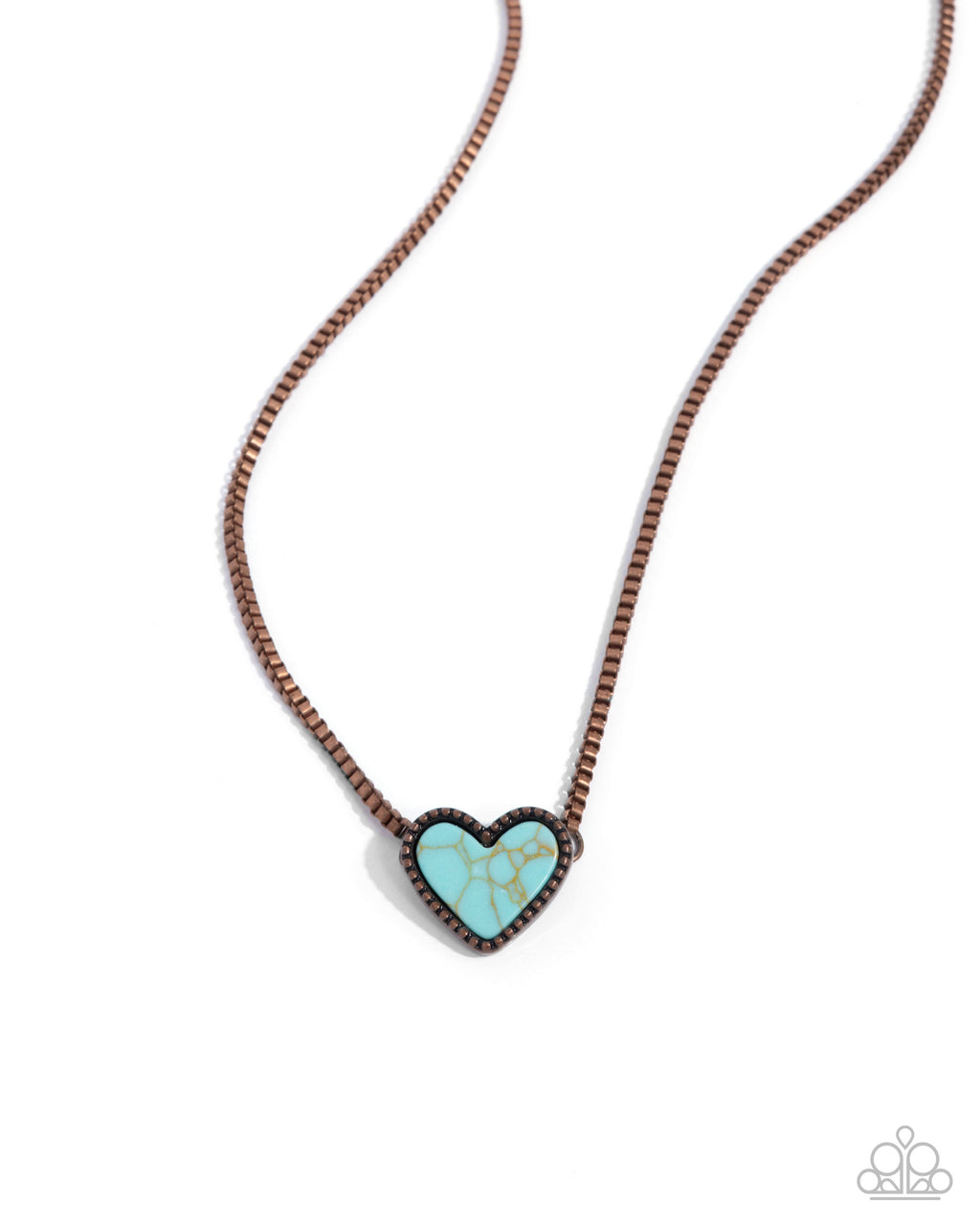 Complete Look - Turquoise Copper Heart Set - Paparazzi Accessories