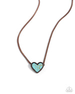 Complete Look - Turquoise Copper Heart Set - Paparazzi Accessories