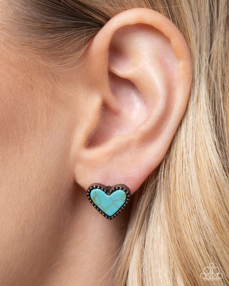 Complete Look - Turquoise Copper Heart Set - Paparazzi Accessories