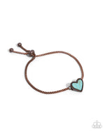 Complete Look - Turquoise Copper Heart Set - Paparazzi Accessories