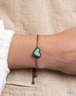 Complete Look - Turquoise Copper Heart Set - Paparazzi Accessories