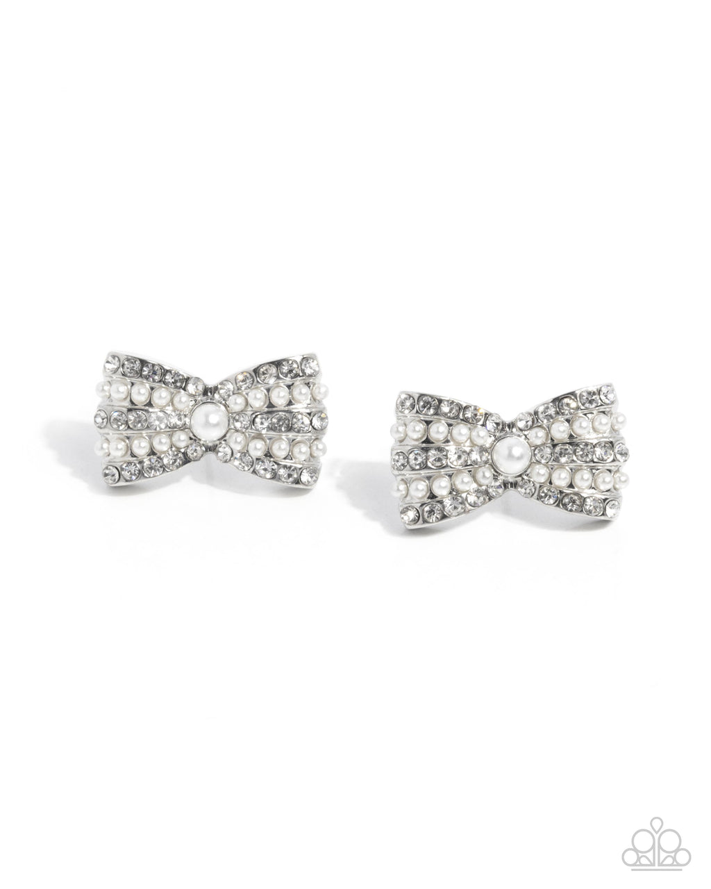 Complete Look - White Pearl Bow Set - Paparazzi Accessories