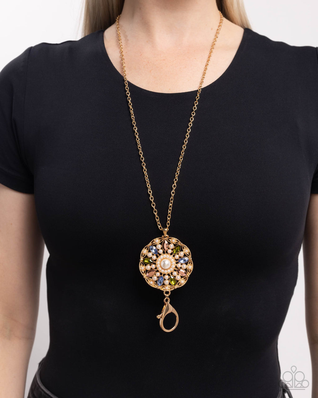 Angelic Arrangement - Gold Lanyard - Paparazzi Accessories