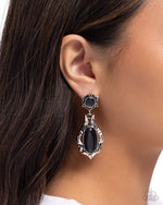 High-End Reservation - Black Post Earrings - Paparazzi Accessories