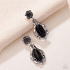 High-End Reservation - Black Post Earrings - Paparazzi Accessories