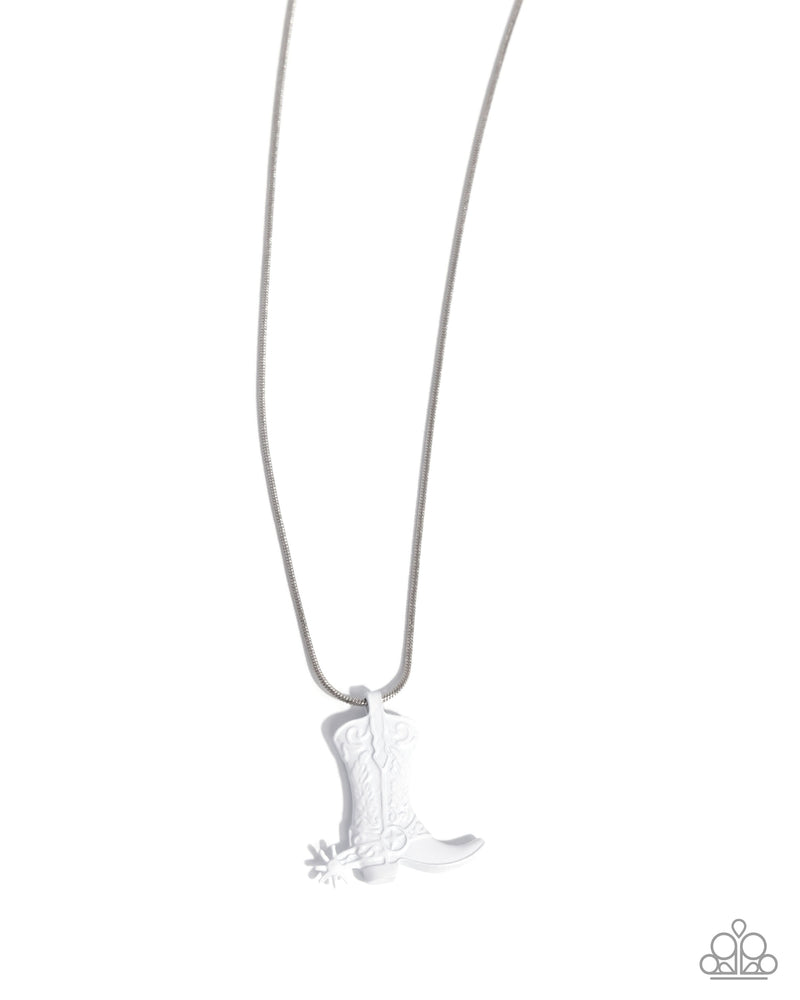 Complete Look - White Cowboy Boot Set - Paparazzi Accessories