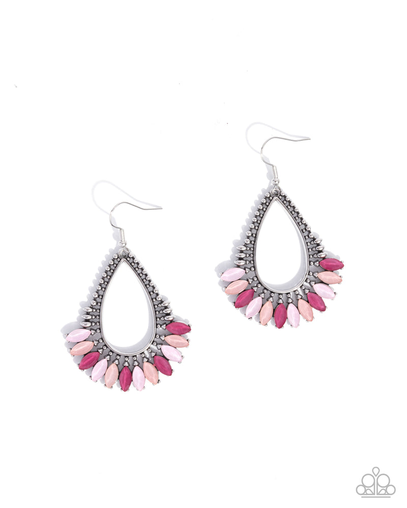 five-dollar-jewelry-pronged-pattern-pink-earrings-paparazzi-accessories