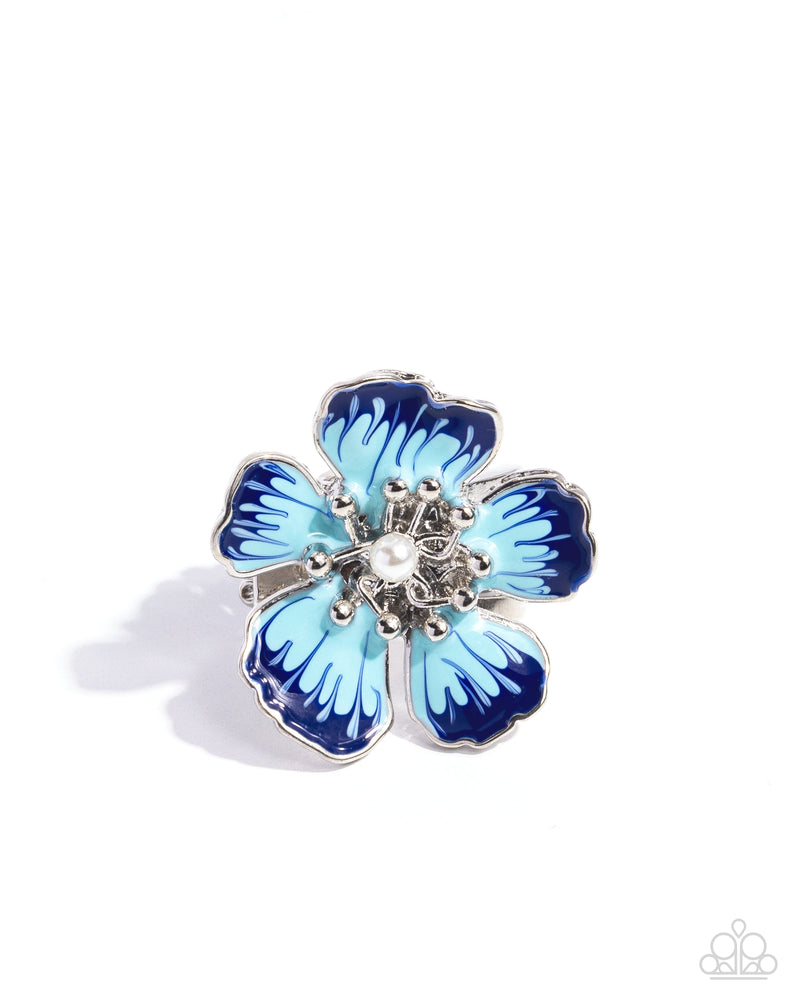 five-dollar-jewelry-floral-fit-blue-ring-paparazzi-accessories