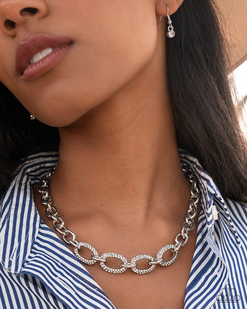 Boogie Bling - White Necklace - Paparazzi Accessories