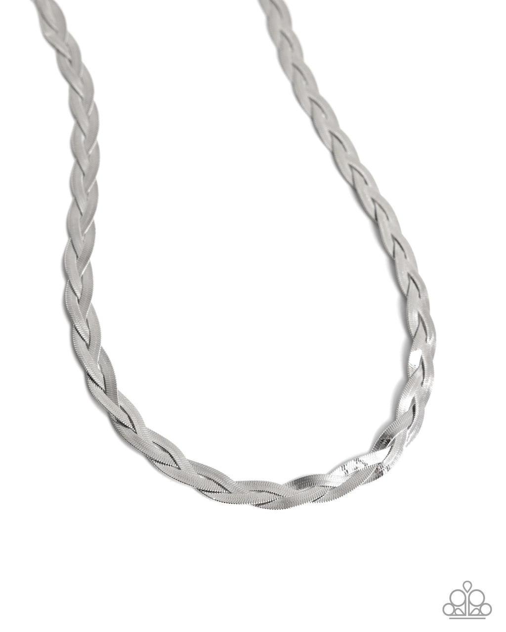 five-dollar-jewelry-bewildering-braid-silver-necklace-paparazzi-accessories
