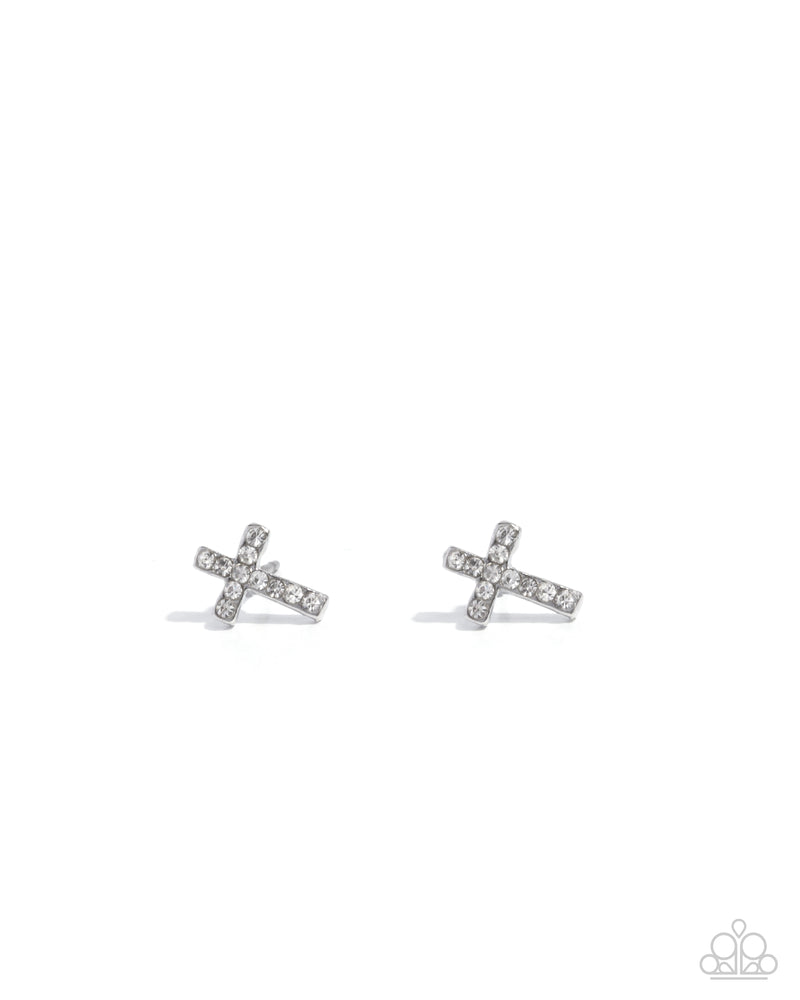 five-dollar-jewelry-sacred-shimmer-white-post earrings-paparazzi-accessories