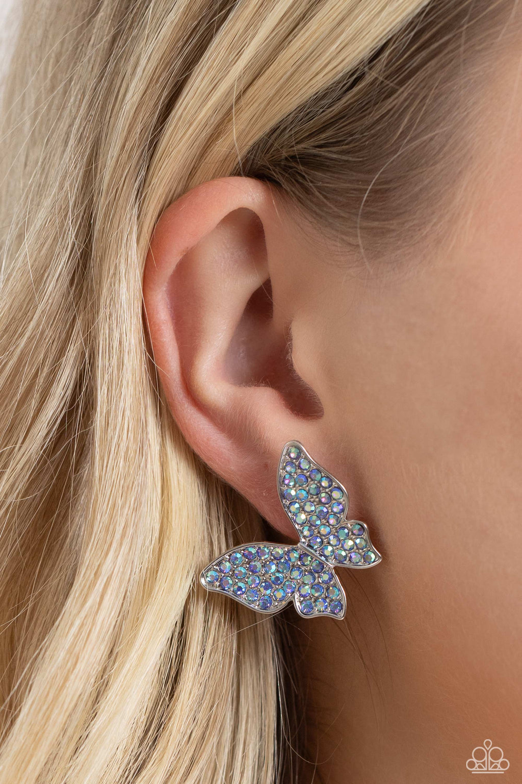 High Life - Blue Post Earrings - Paparazzi Accessories