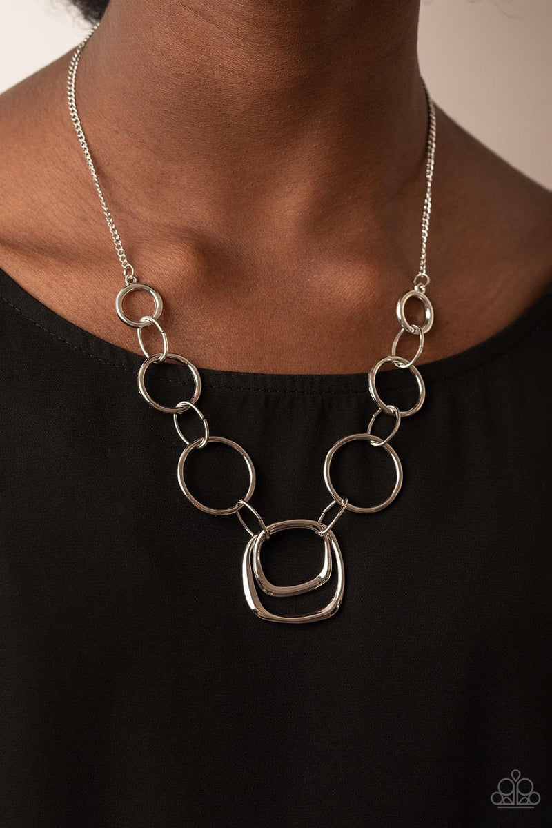 Linked Up Luminosity - Silver Necklace