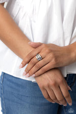 Stacking Up - White Ring - Paparazzi Accessories