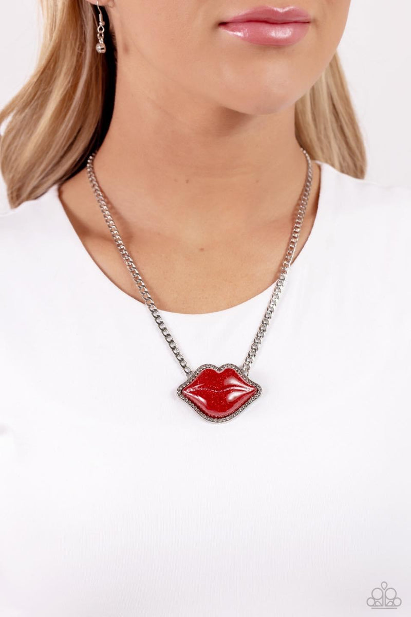 Lip Locked - Red Necklace - Paparazzi Accessories