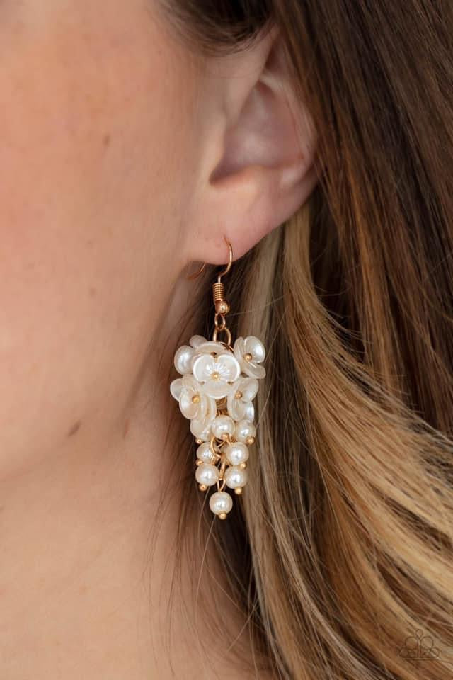 Bountiful Bouquets - Gold Paparazzi Earrings