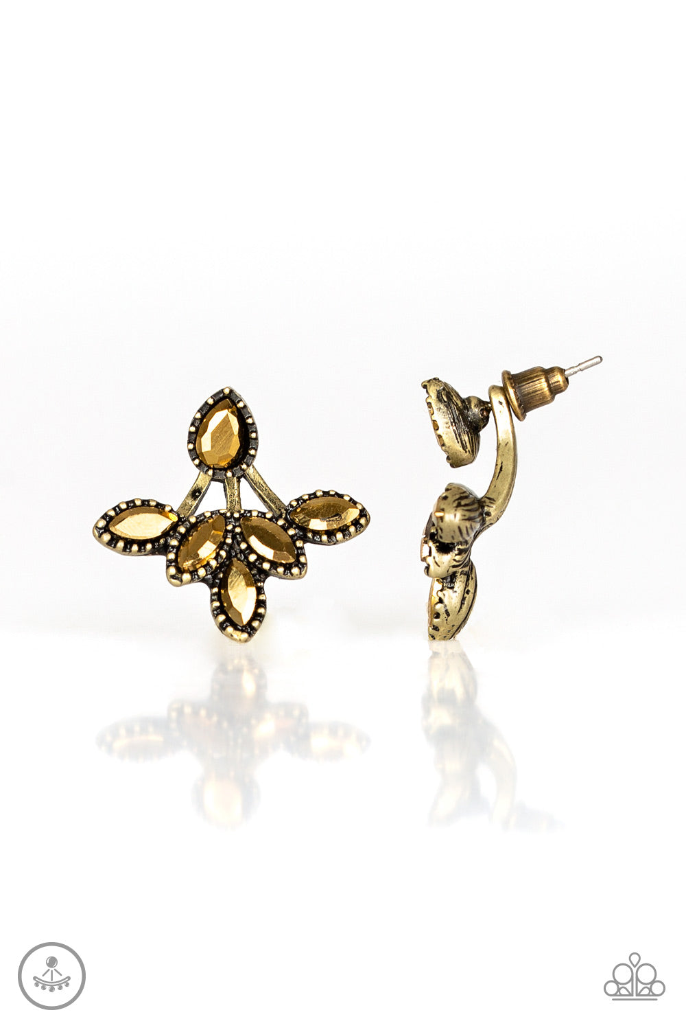 five-dollar-jewelry-a-force-to-beam-reckoned-with-brass-post earrings-paparazzi-accessories