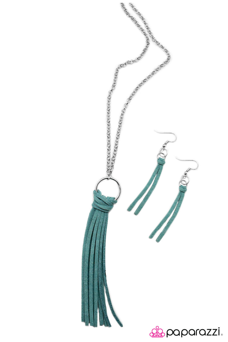 FRINGE with Benefits - Blue Necklace - Paparazzi Accessories